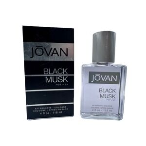 Jovan Black Musk For Men Aftershave Cologne 4 oz Vintage New In Box NOS
